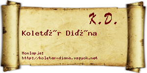 Koletár Diána névjegykártya